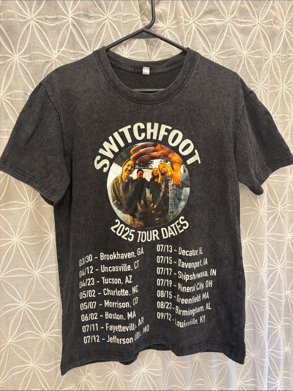 Switchfoot 2025 Tour Dates Vintage-Style Tee - Black